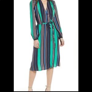 Chelsea28 Long Sleeve Midi Wrap Dress